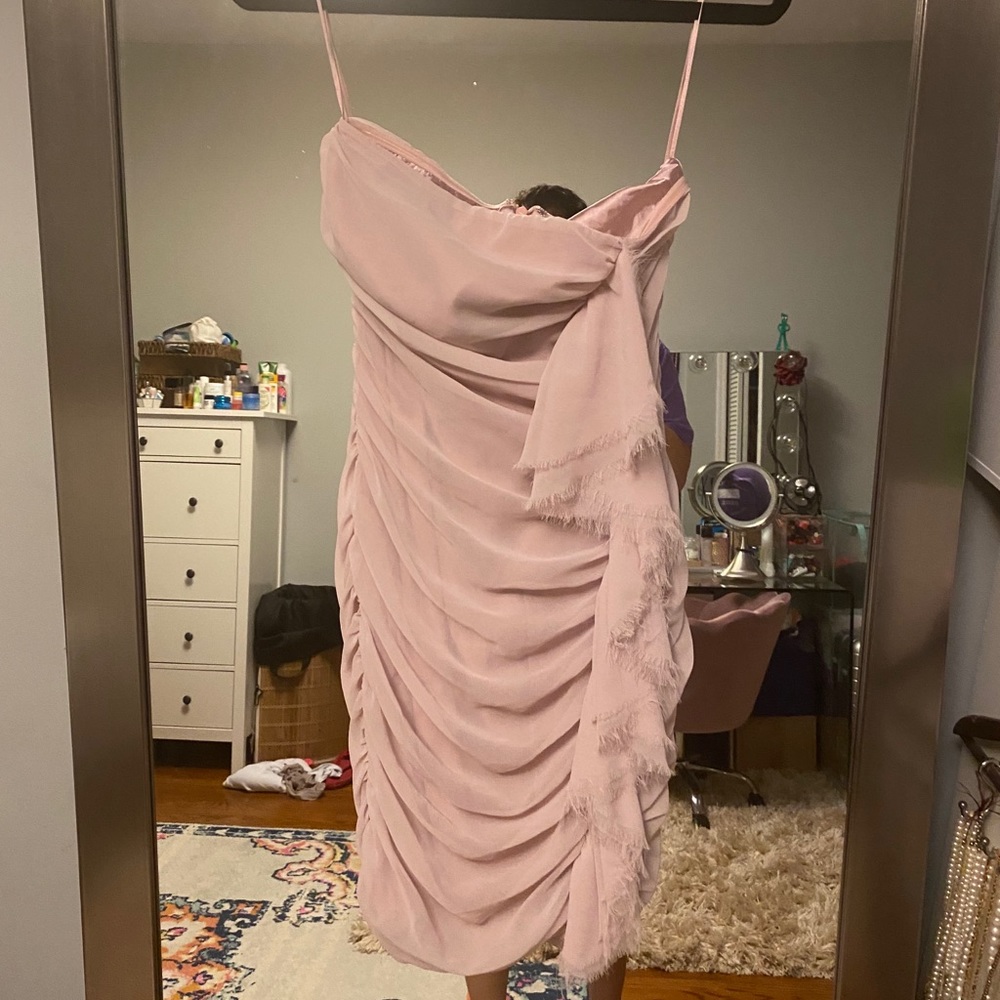 Express Baby Pink Rouched Strapless Dress Sz 4